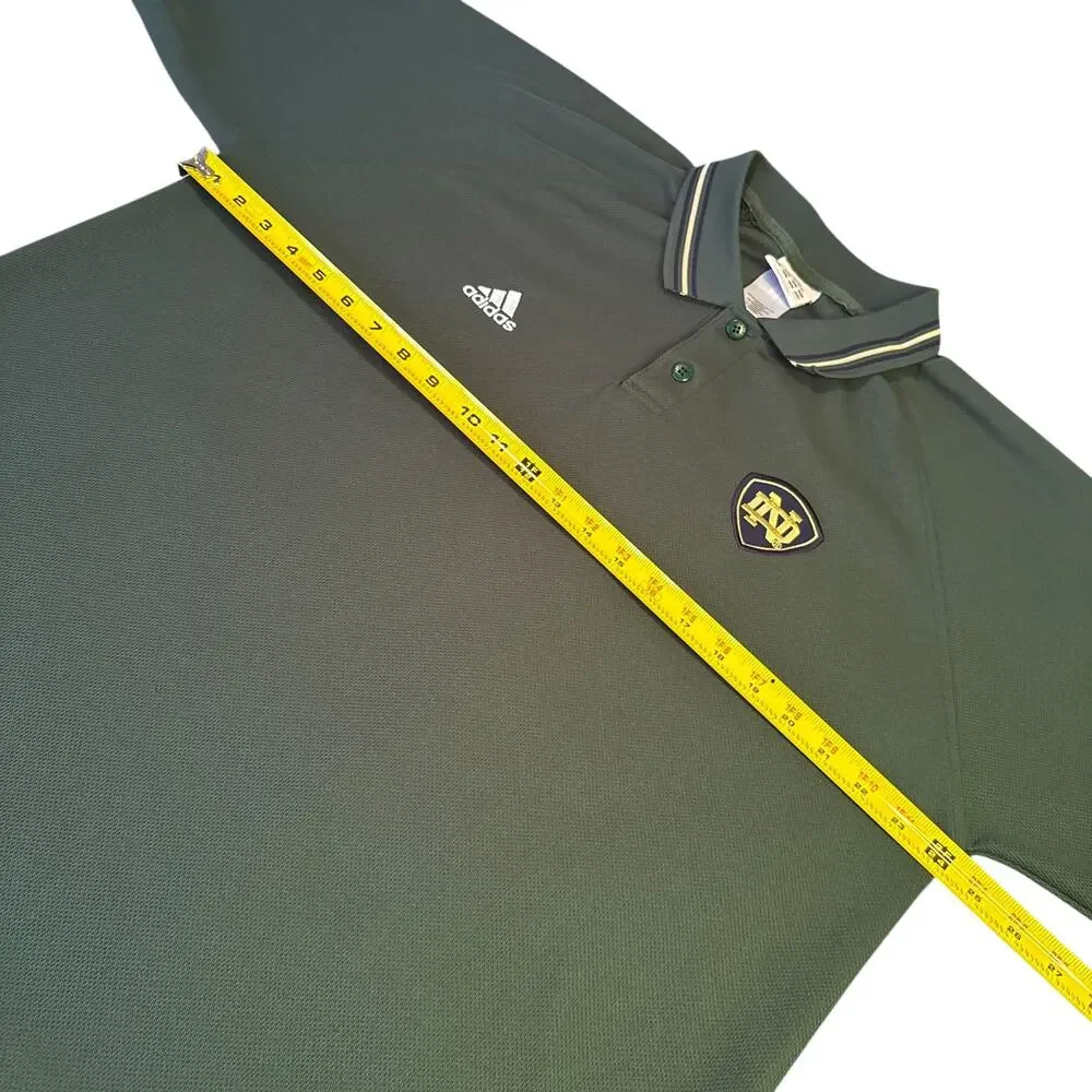 Adidas‎ Notre Dame Football Golf Polo Green Shirt Sz XL